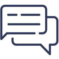 messaging icon - dark blue